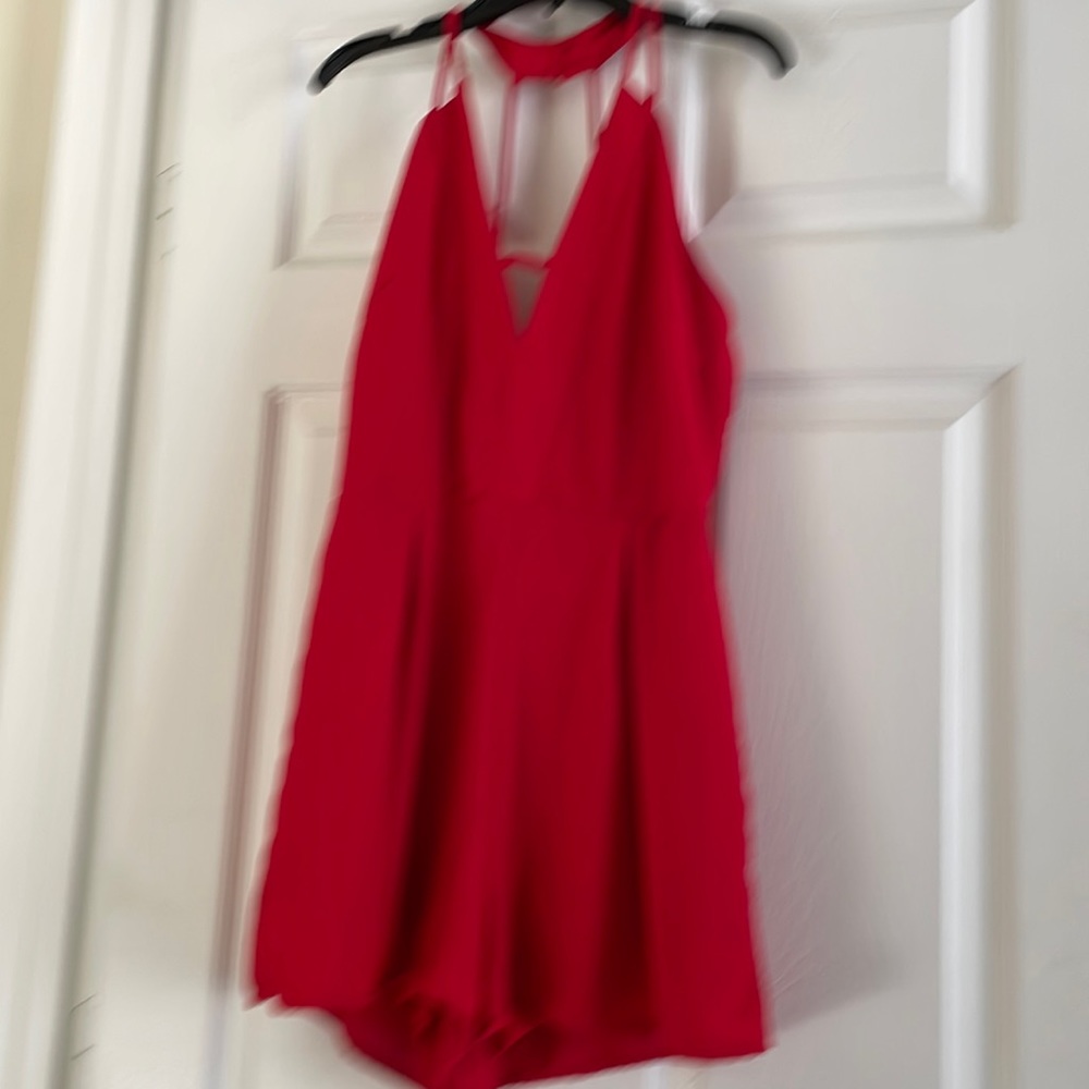 Flowy red romper